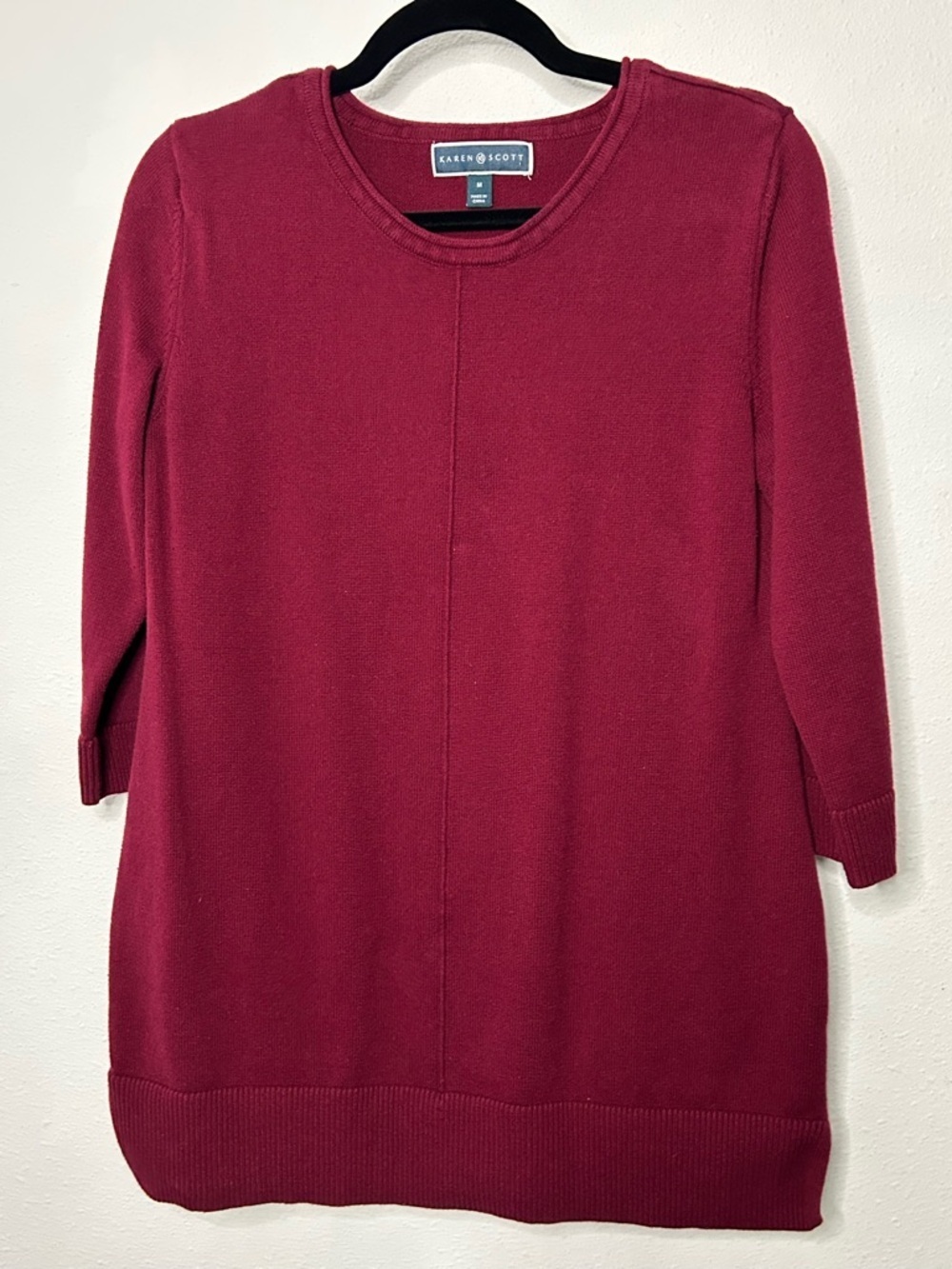 Karen Scott Berry Crewneck Sweater Tunic